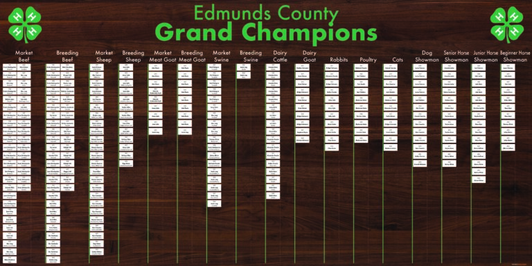 Edmunds County 4H Grand Champions 8x4